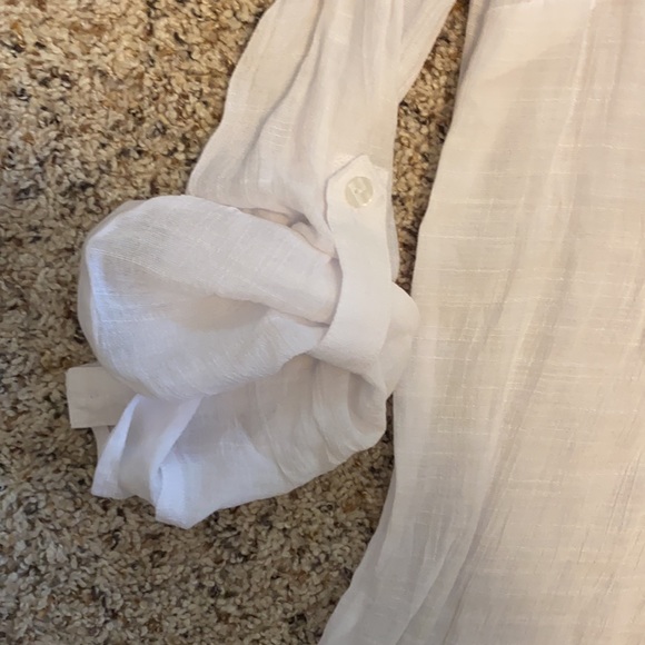 Sheer white Button Down - Picture 6 of 11